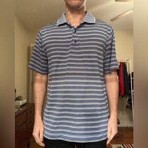 FootJoy Navy and White Striped Golf Shirt